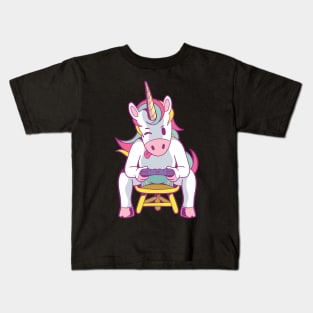 Cute Unicorn Gaming Gift Idea Gamer Geek Kids T-Shirt